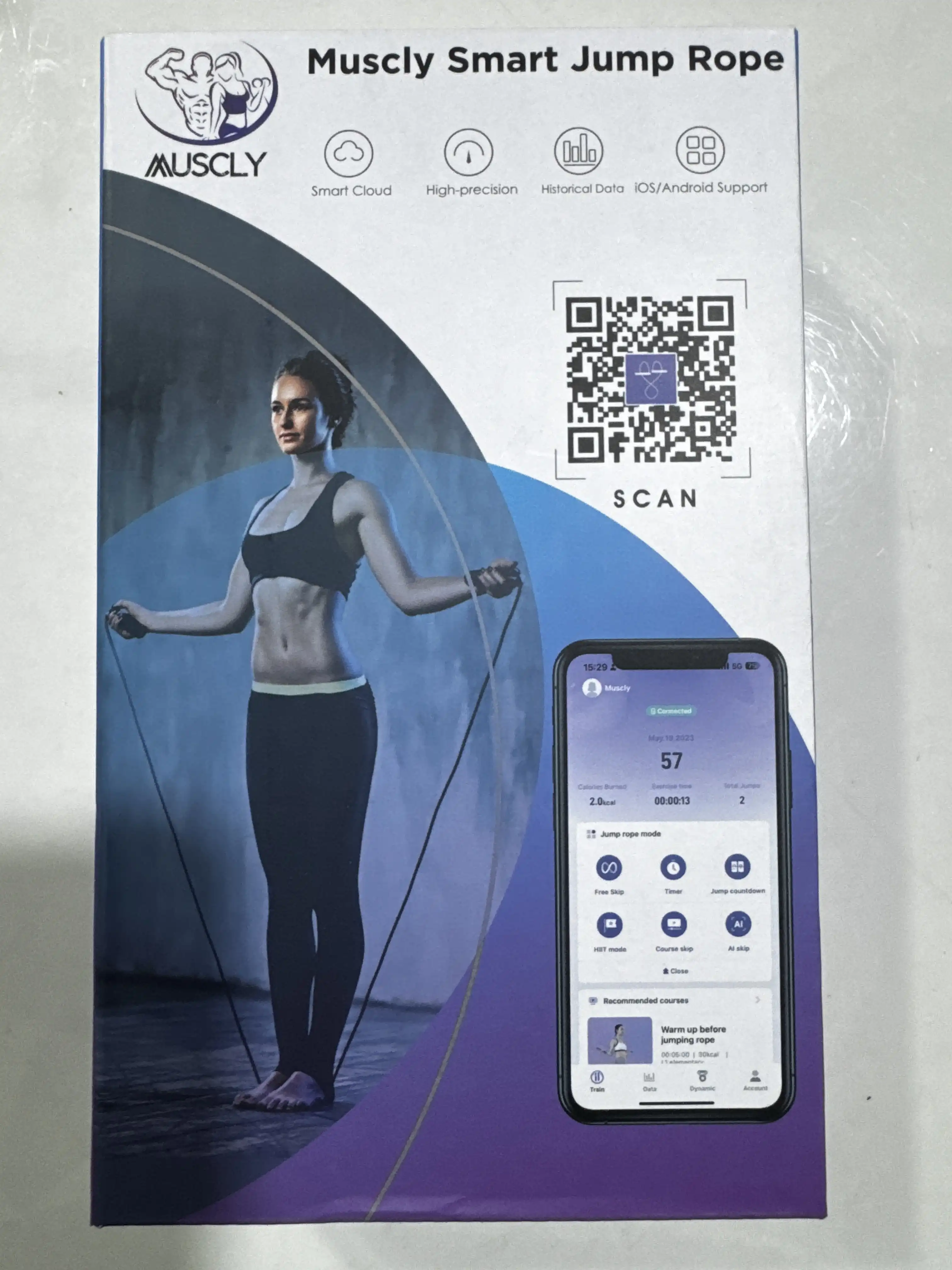 Muscly 3mm Rechargeable Smart Bluetooth Calorie Skipping Rope /Jump Rope image by Muscly Fitness Shop