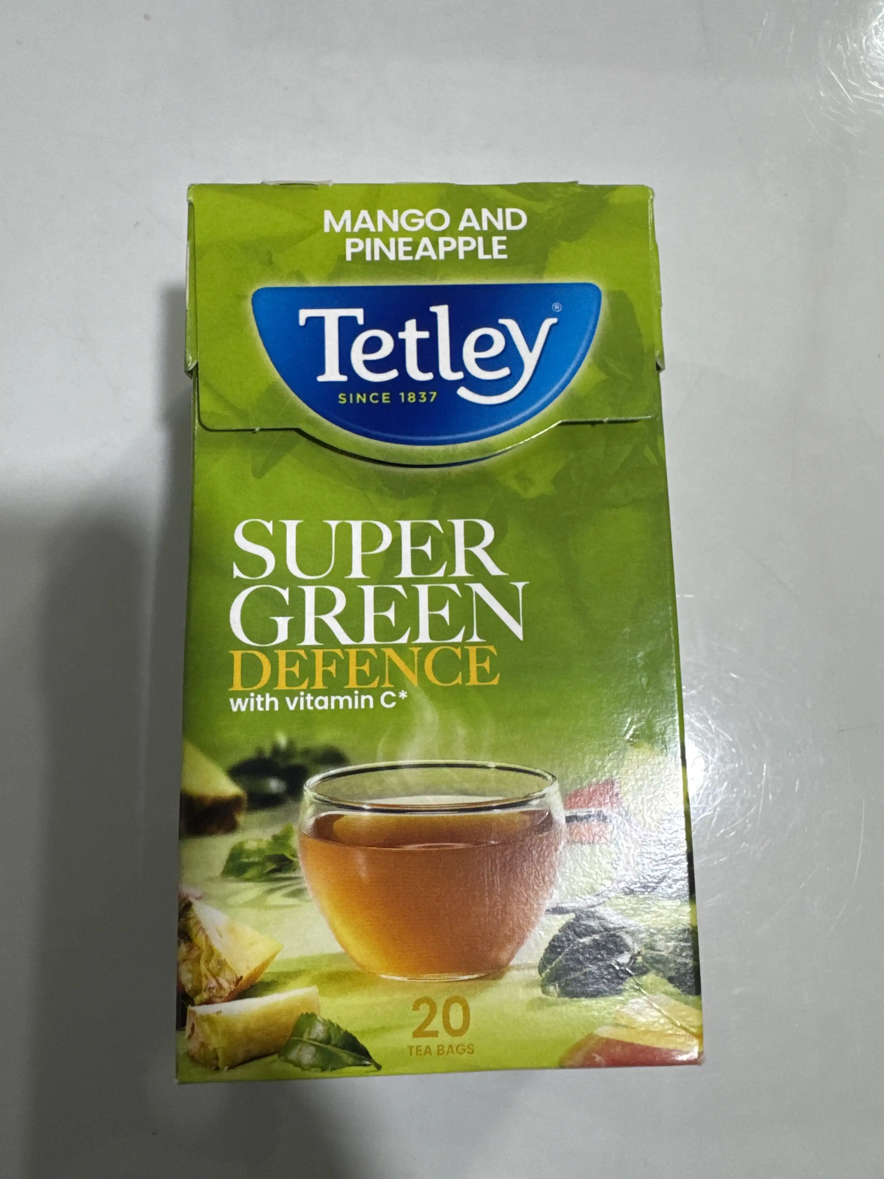 Tetley Super Green Defence Tea With Vitamin C_Mango and pineapple.- 20 pcs image by Muscly Fitness Shop