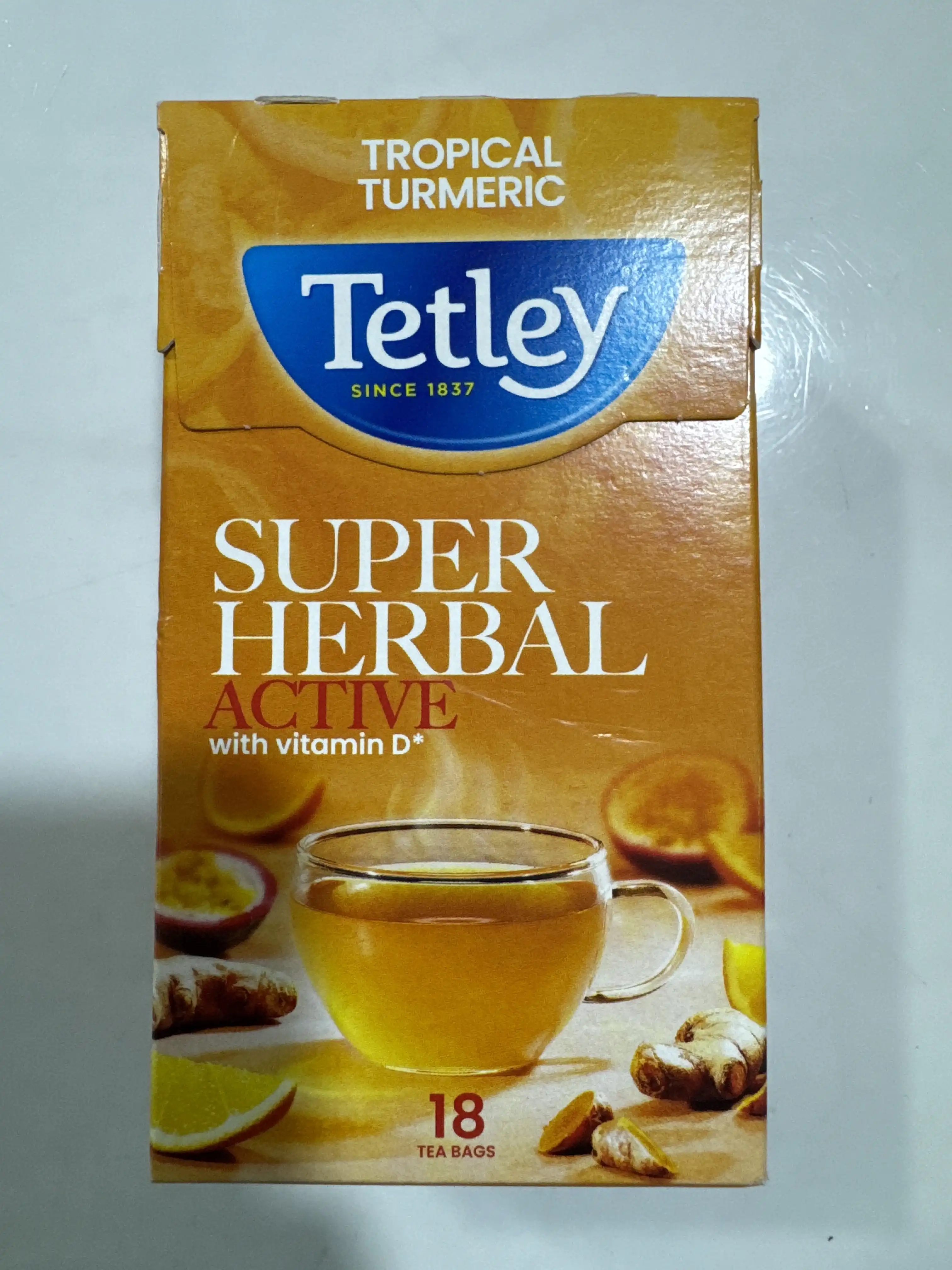 Super Herbal Active Tea With Vit D & Tropical Turmeric -18 pcs image by Muscly Fitness Shop