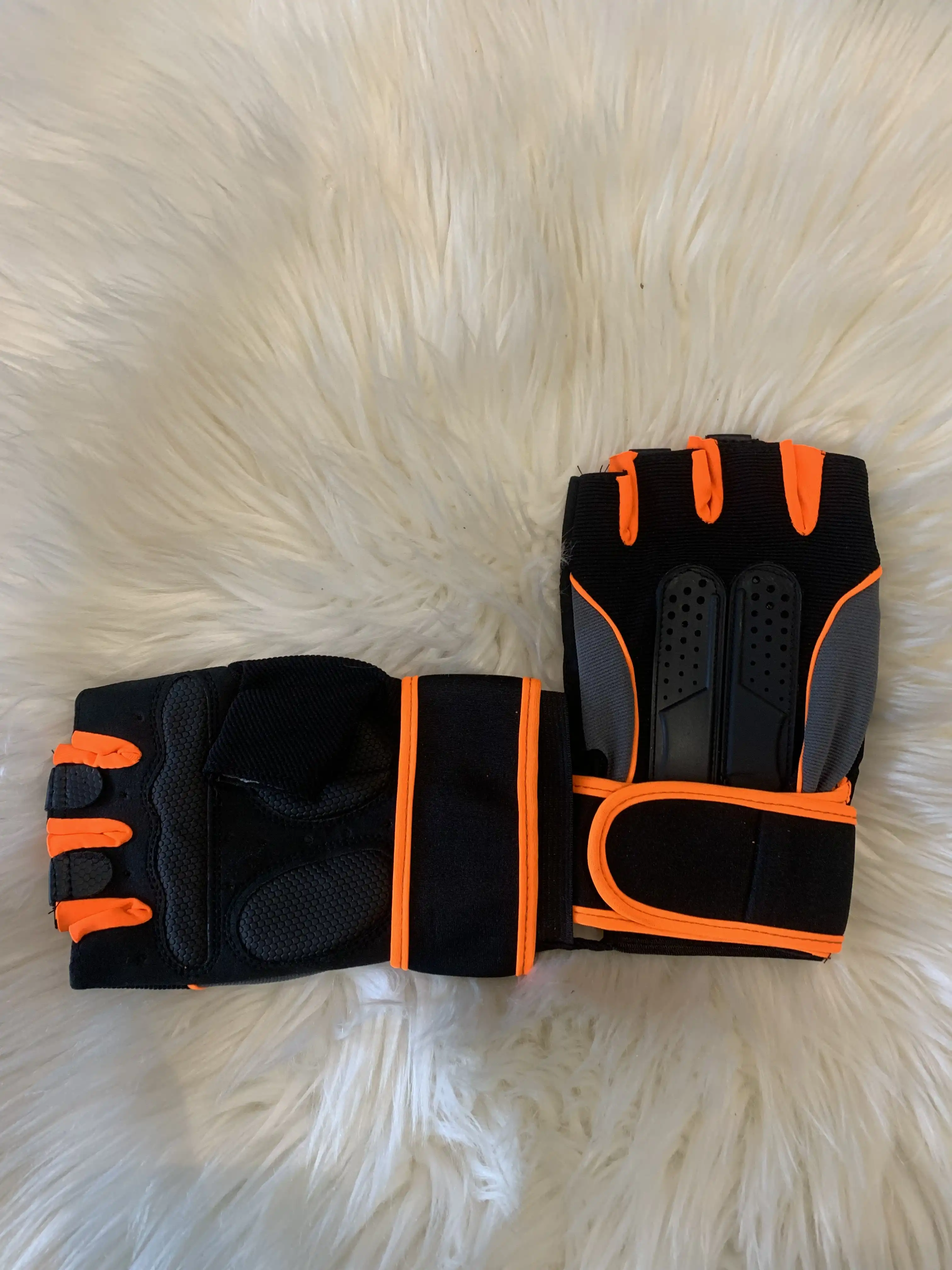 Wear and Wrap Gloves (Black and Orange) image by Muscly Fitness Shop