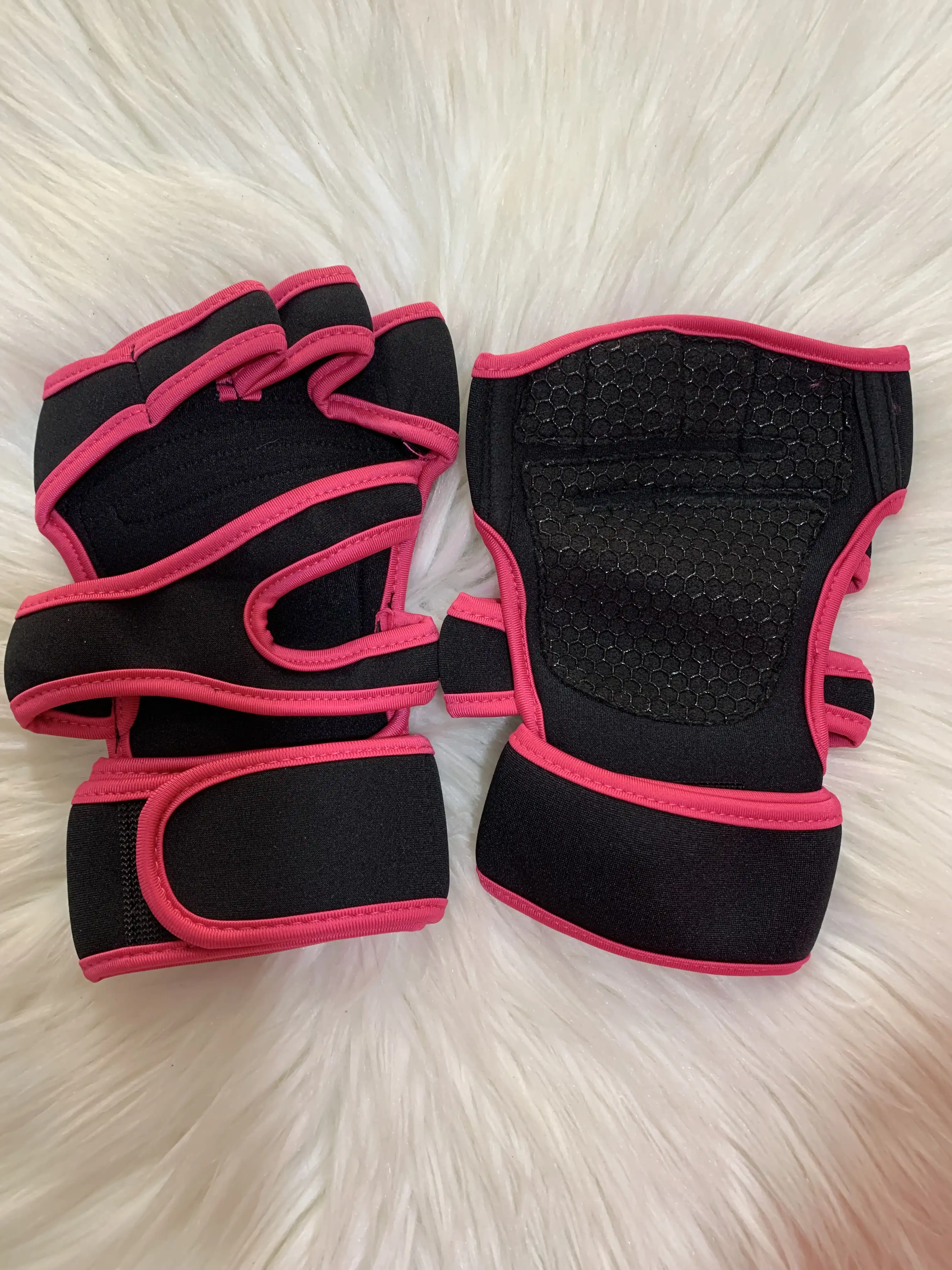 Bare Back Gloves (Pink and Black) image by Muscly Fitness Shop