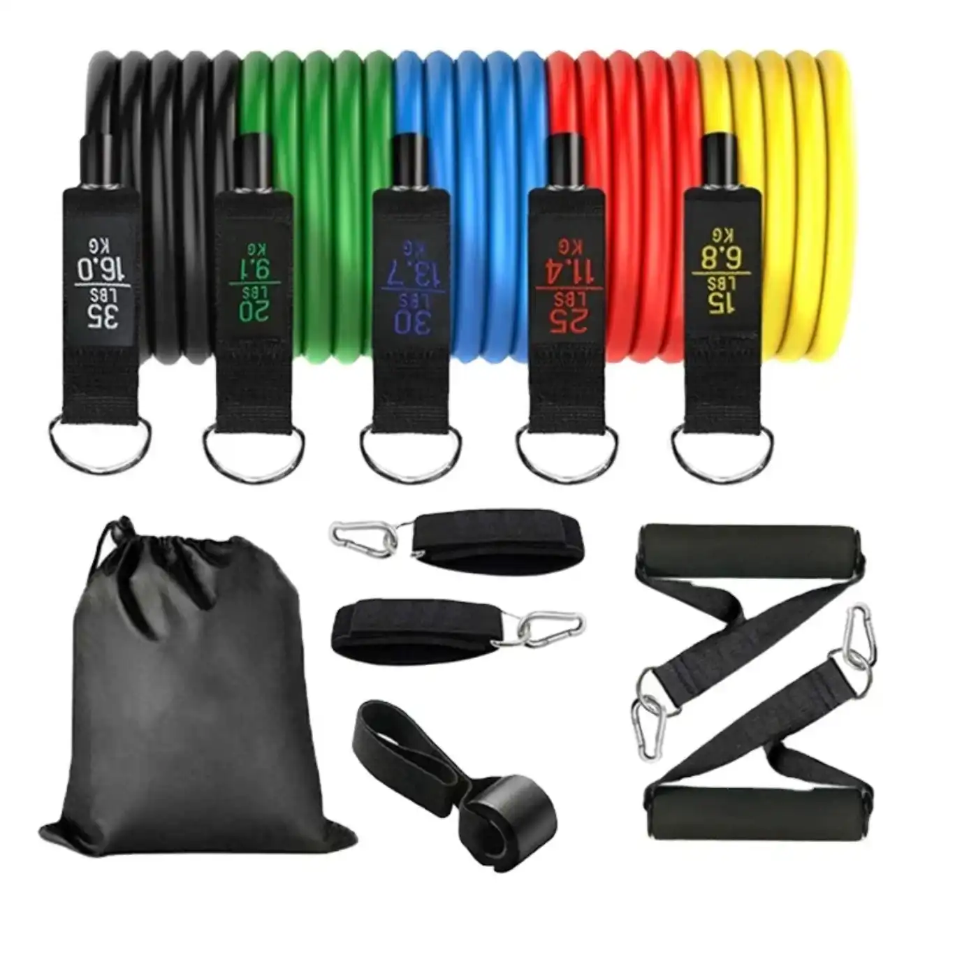 11pcs Long Tube Resistance Bands Sets - 150lbs image by Muscly Fitness Shop