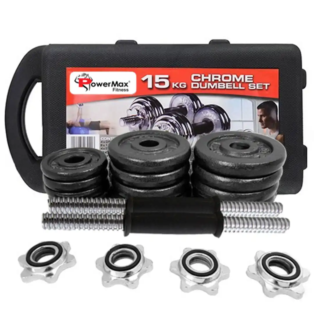 15kg Adjustable Cast Iron Dumbbells Set in a Case image by Muscly Fitness Shop
