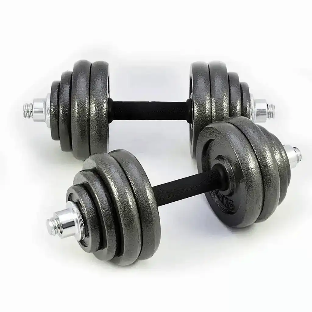 30kg Adjustable Cast Iron Dumbbells Set + FREE GYM GLOVES   - No Box image by Muscly Fitness Shop