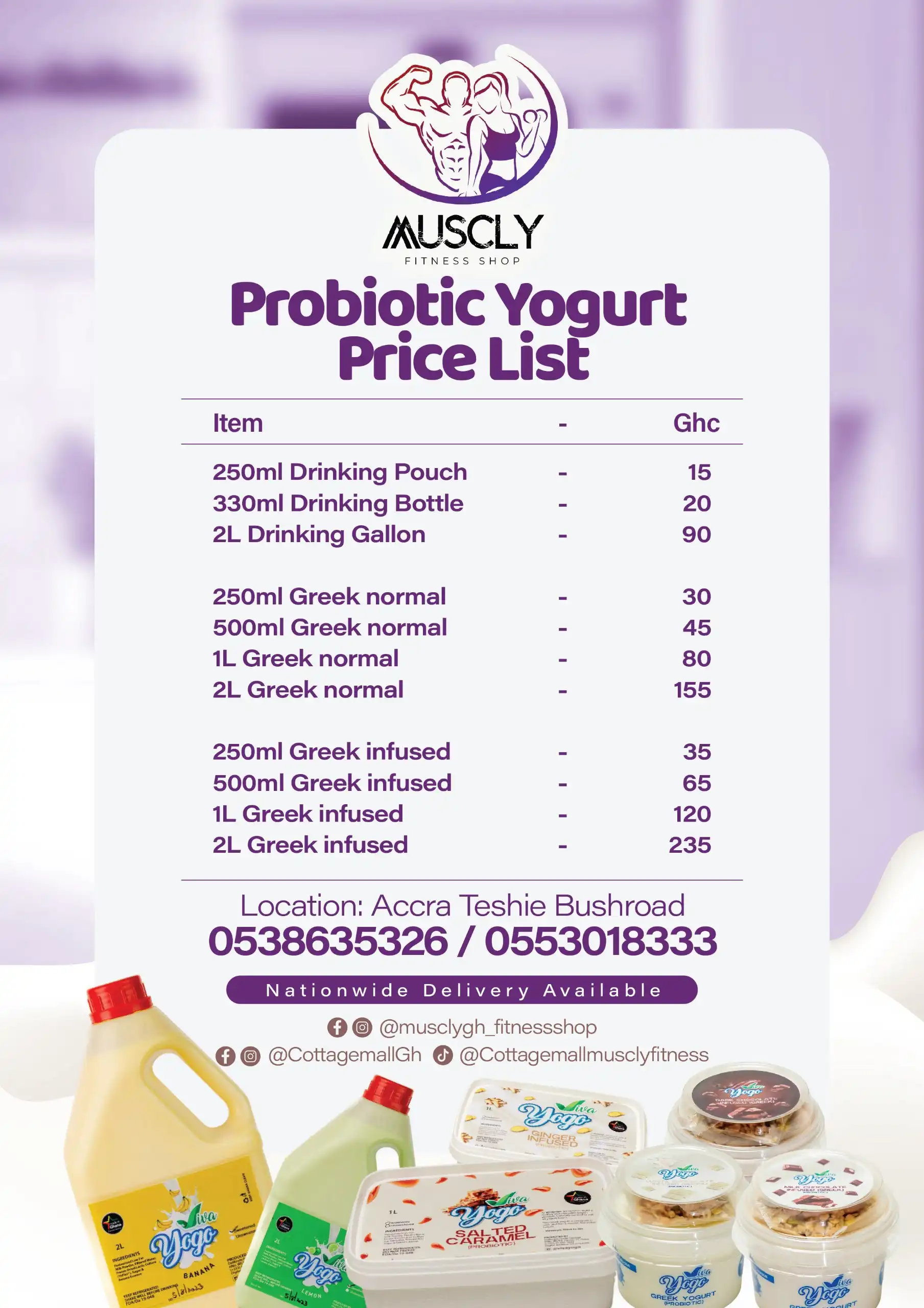 2ltr Drinking Yoghurt (Unsweetened) image by Muscly Fitness Shop