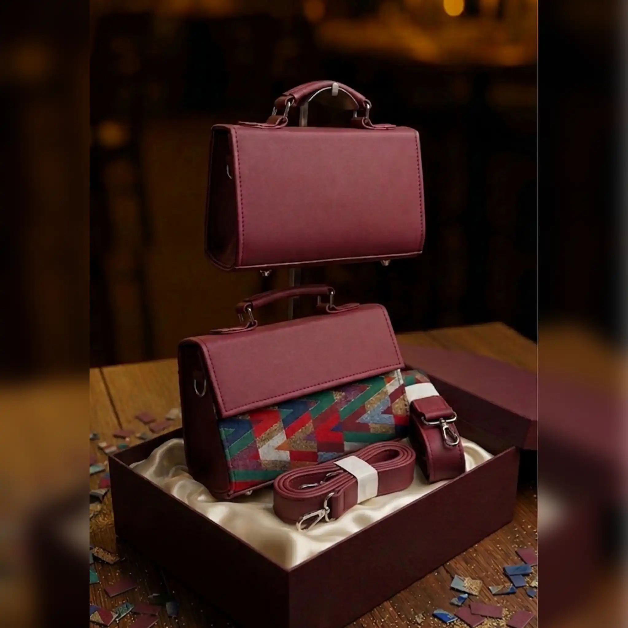Esther (Midi)  - Burgundy image by Wenette Bags