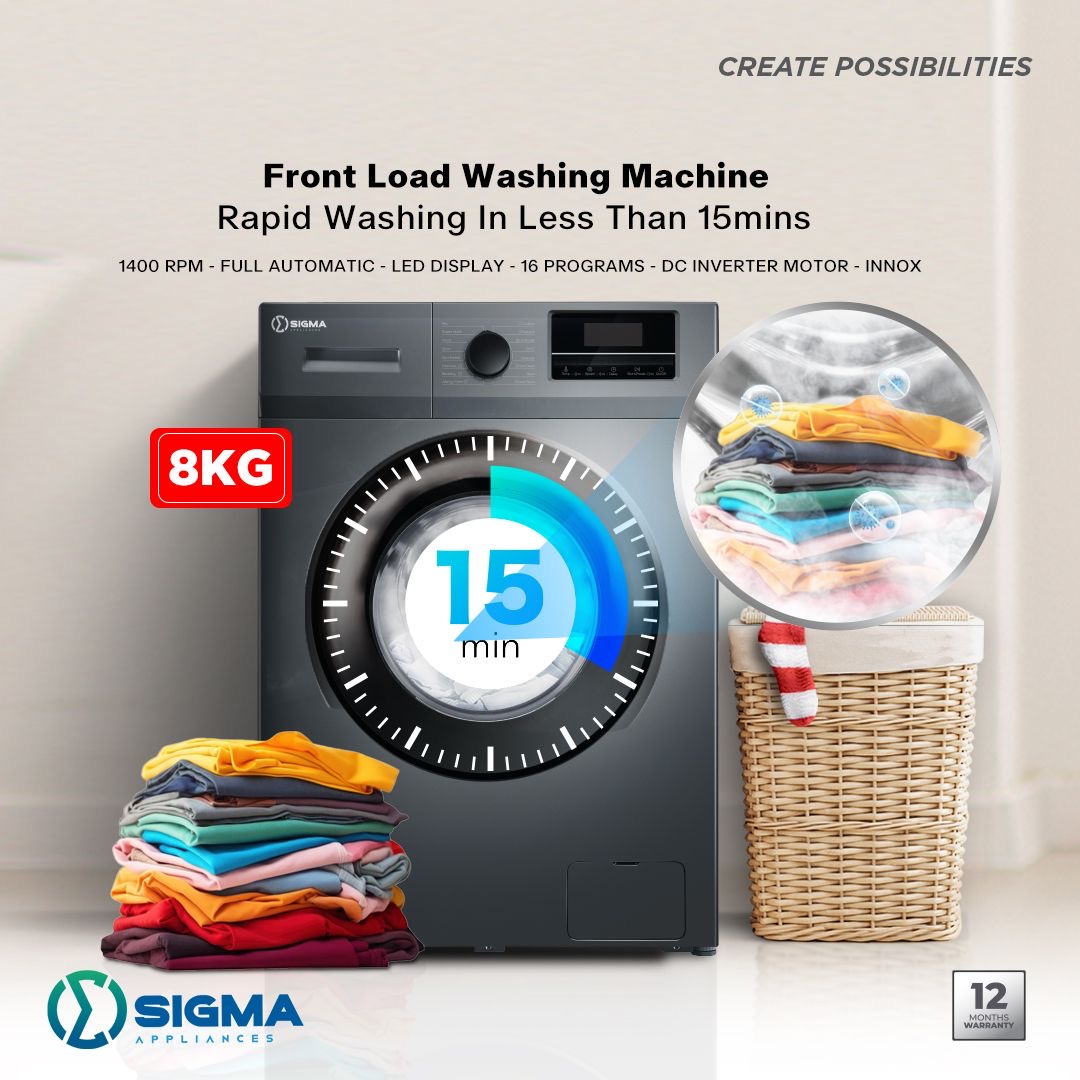 Sigma Front Load washing machine automatic-8kg image by Jude verse 20 enterprise