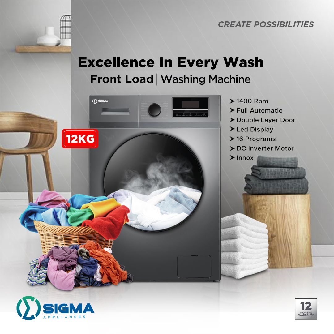 Sigma front load washing machine automatic 12kg image by Jude verse 20 enterprise