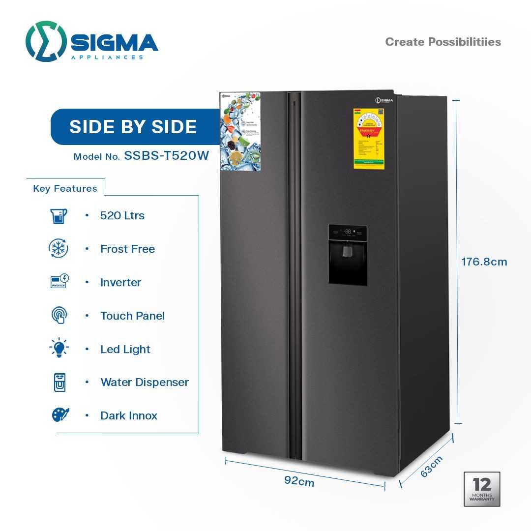Sigma side by side fridge 508L image by Jude verse 20 enterprise