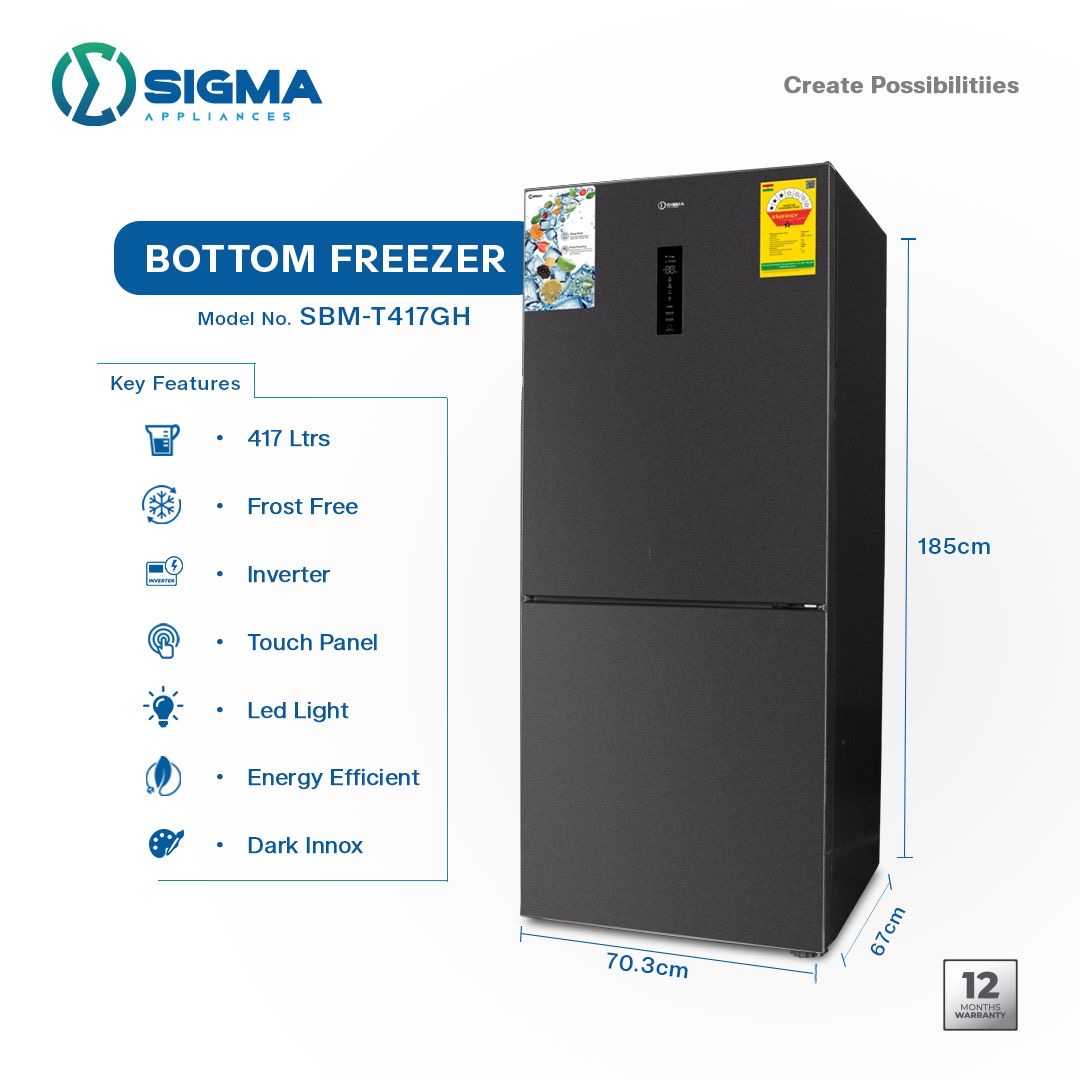 Sigma fridge with bottom freezer 417 L image by Jude verse 20 enterprise