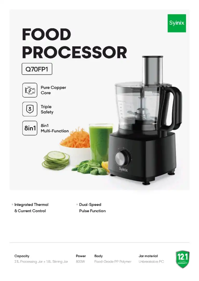 Syinix food processor 8 in 1 - black image by Jude verse 20 enterprise
