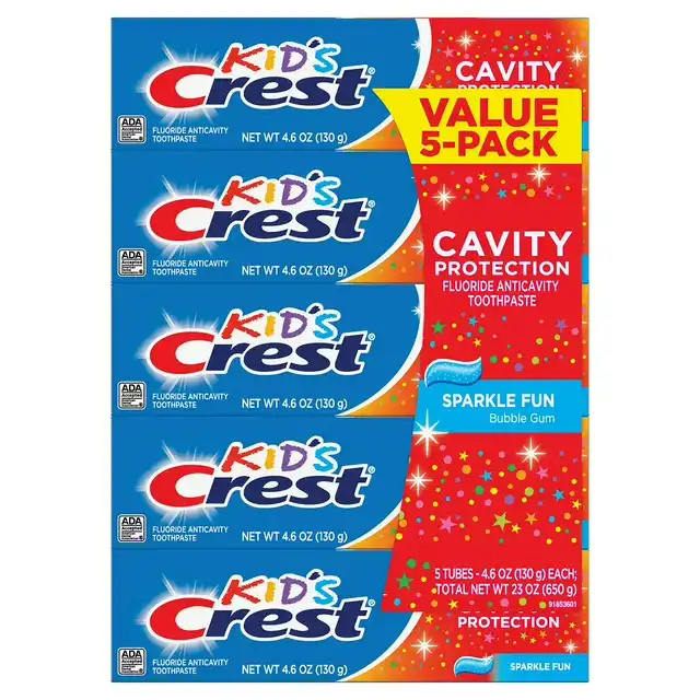 Crest Kid's Toothpaste, Sparkle Fun, 4.6 oz., 5 pk. image by EssentialsConnect GH