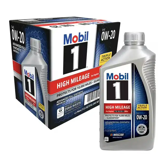 Mobil 1 High Mileage Full Synthetic Motor Oil 0W-20 6-Pack of 1 Quarts image by EssentialsConnect GH