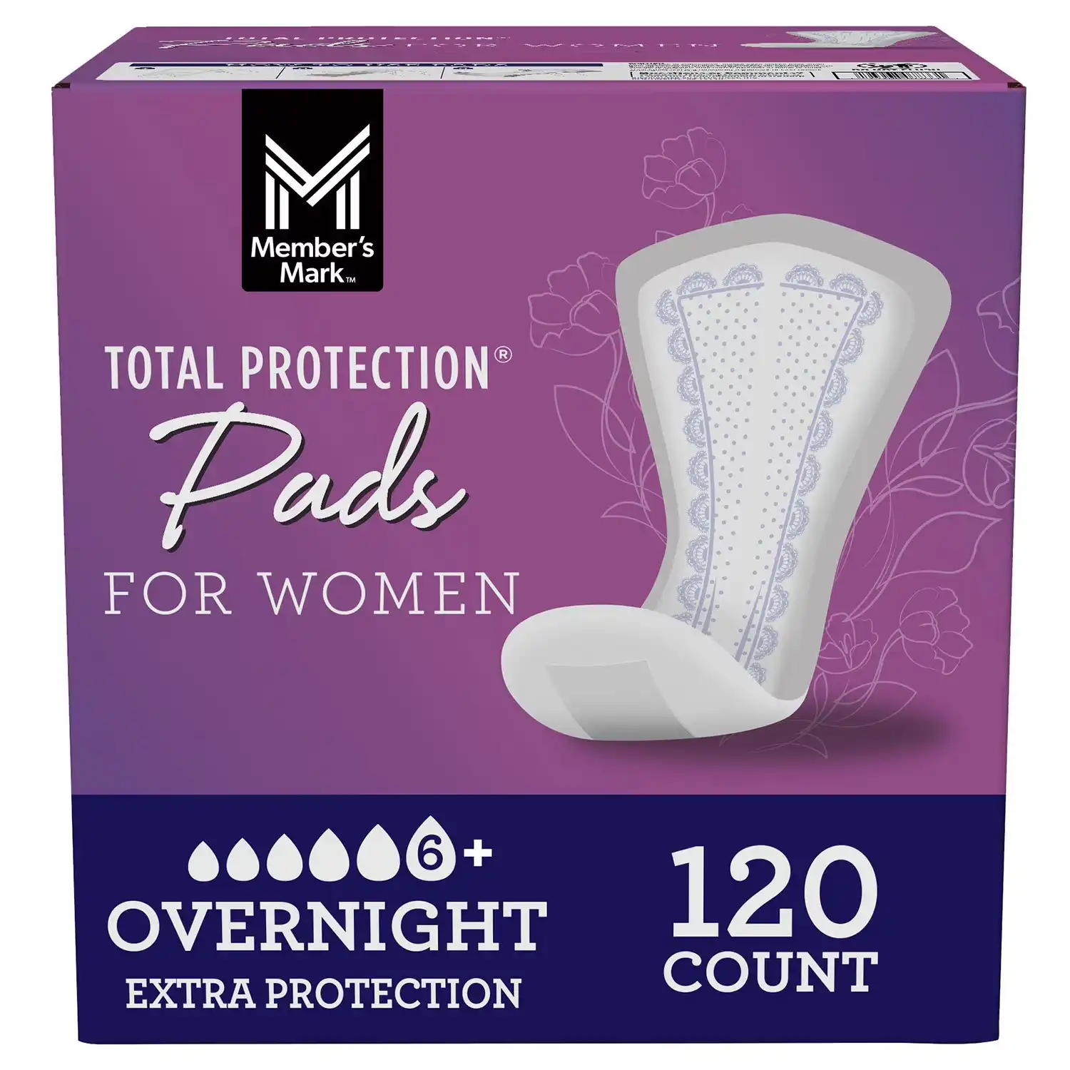 Member's Mark Total Protection Overnight Pad for Women, 120 ct. image by EssentialsConnect GH
