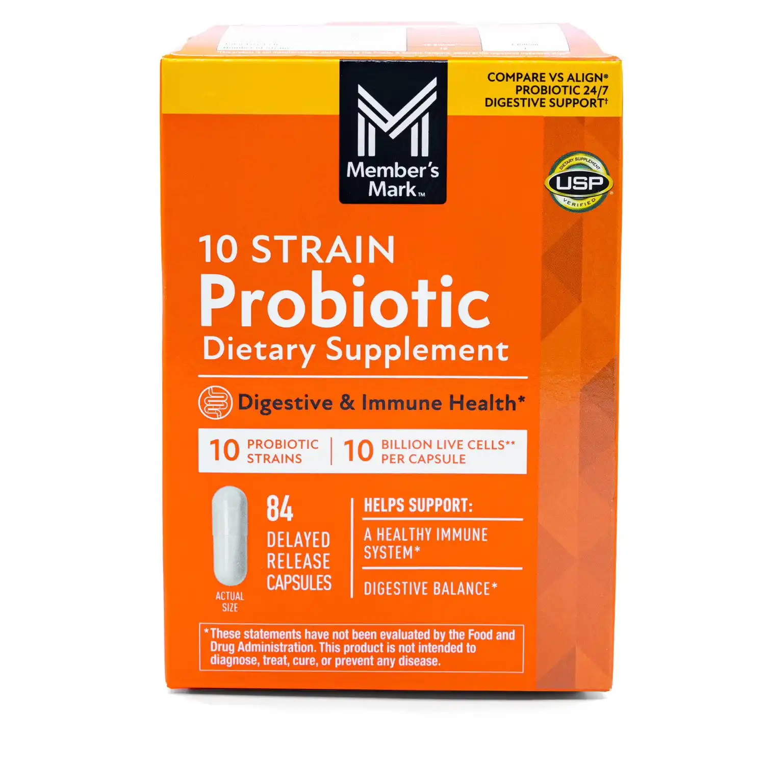 Member's Mark 10 Strain Probiotic Capsules, 84 ct. image by EssentialsConnect GH