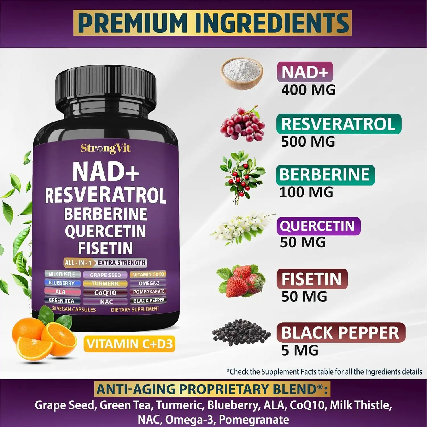 NAD Resveratrol Supplement for Women & Men. Support Cellular Health, Energy + Healthy Aging. Advanced Formula, Plus Third-Party Lab Tested in USA (60 Capsules) image by EssentialsConnect GH