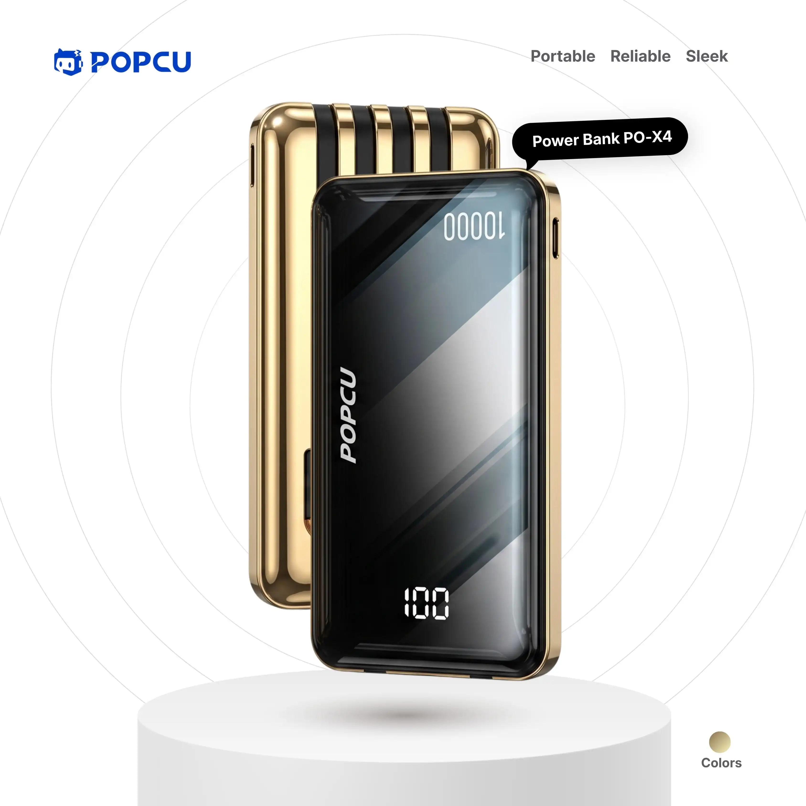 POPCU Black Gold Ultra Slim w/Torchlight Fast-charging Powerbank image by POPCU GHANA