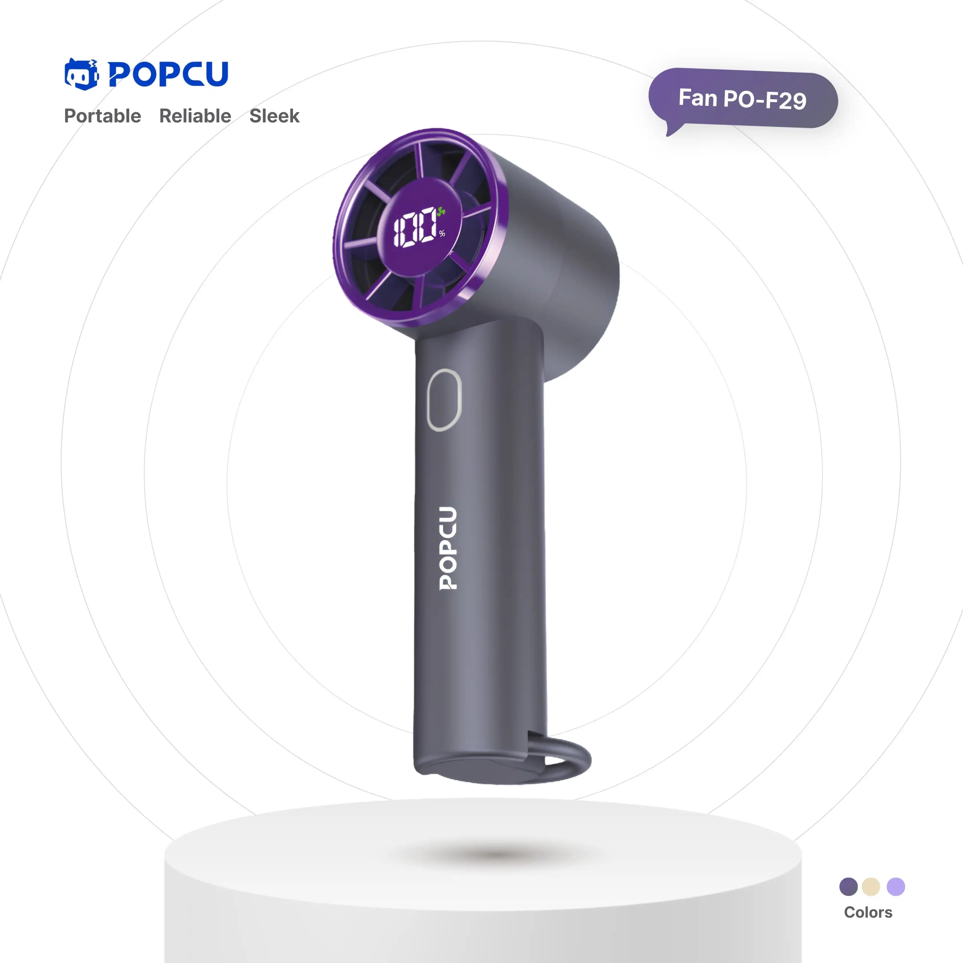 POPCU Ring Hook Base Multi-speed Handheld Minifan image by POPCU GHANA