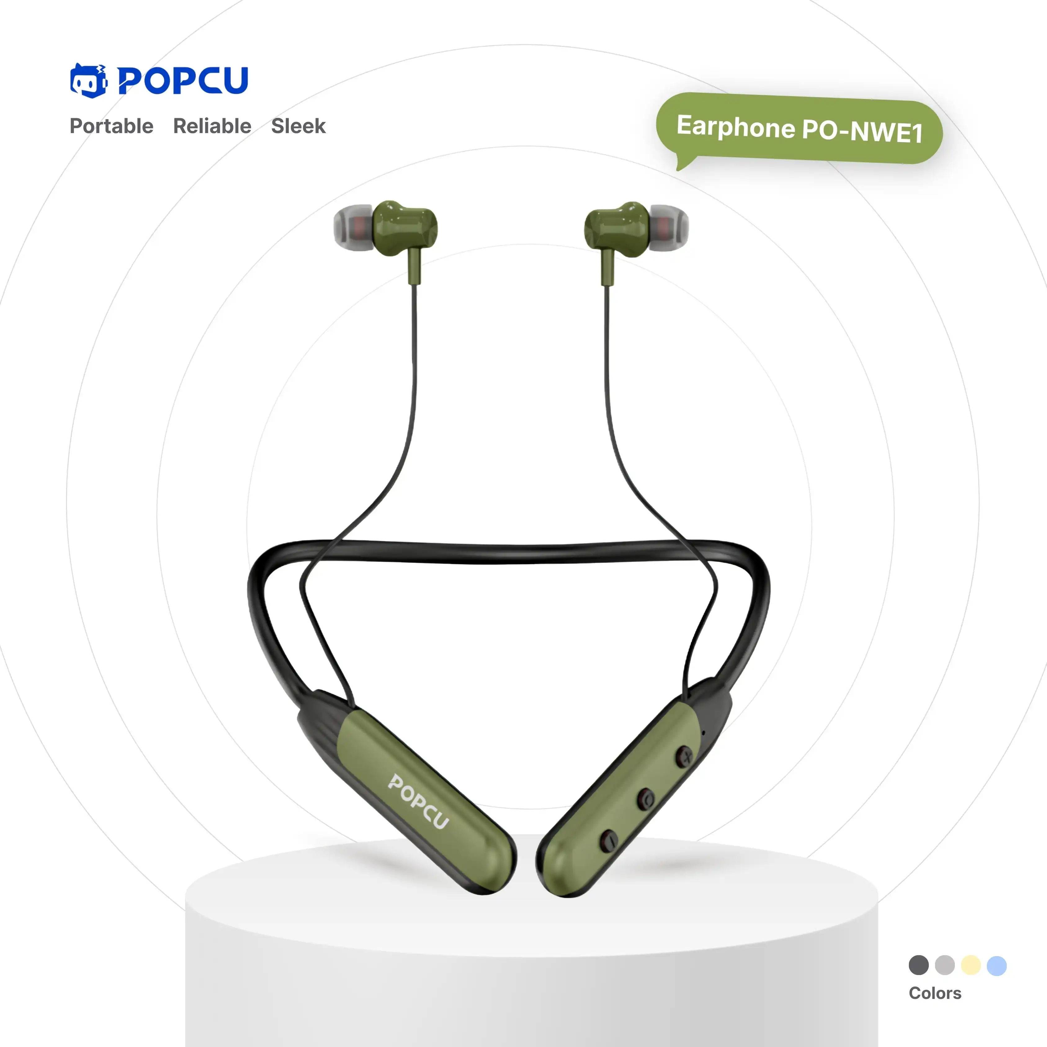 POPCU Waterproof Magnetic Bluetooth Neckband with ANC Earphones image by POPCU GHANA