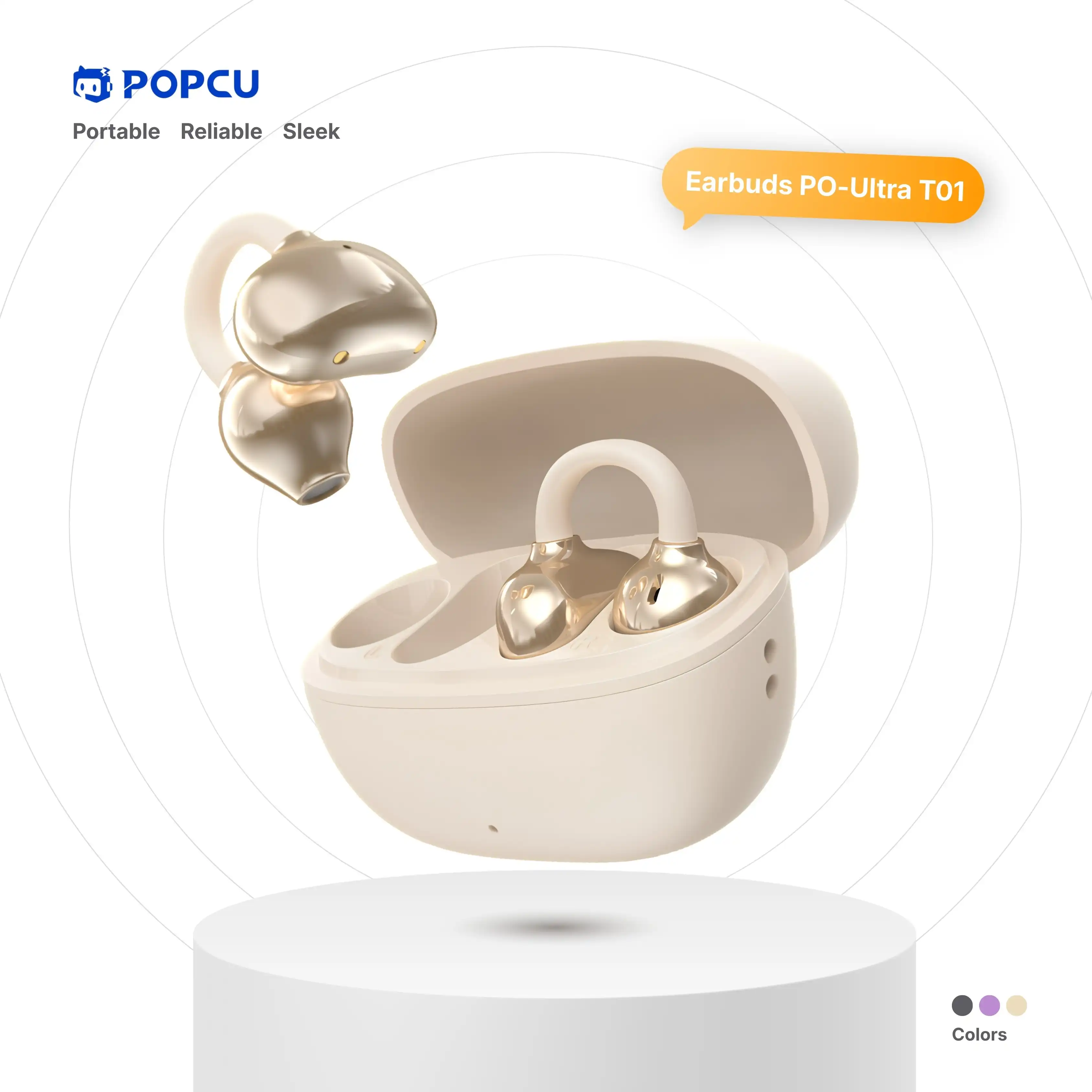 POPCU Ultra Clip-On Wireless Bluetooth Earbuds image by POPCU GHANA