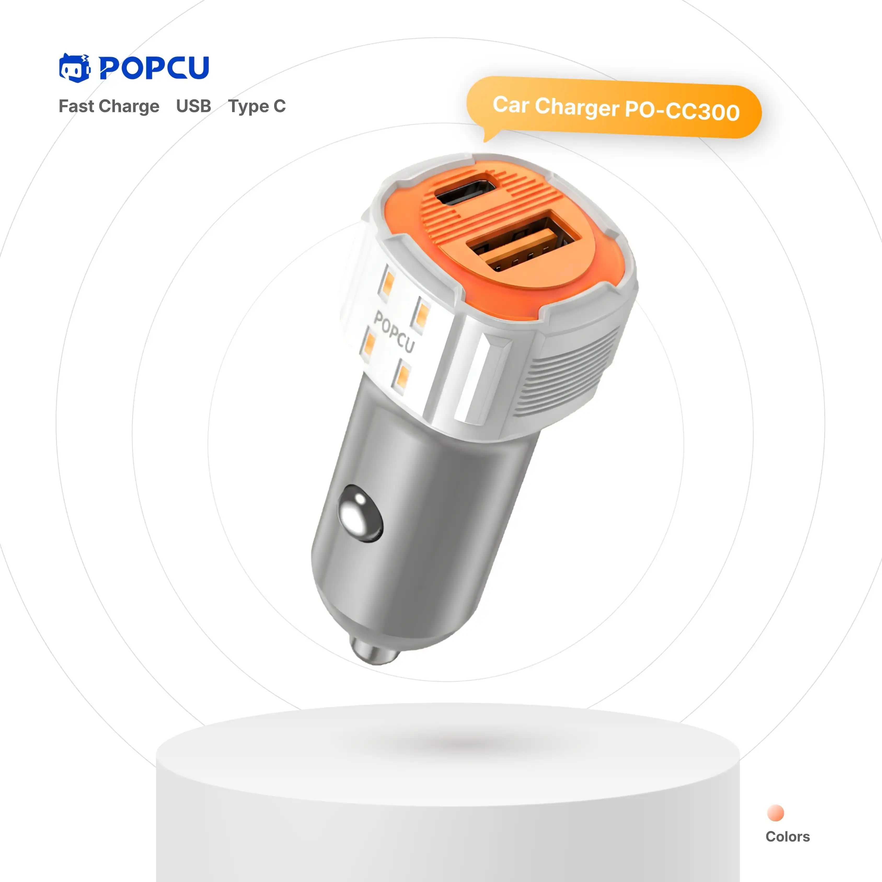 POPCU Mech-style Flash 38W Fast-charging 2-in-1 Car Charger image by POPCU GHANA