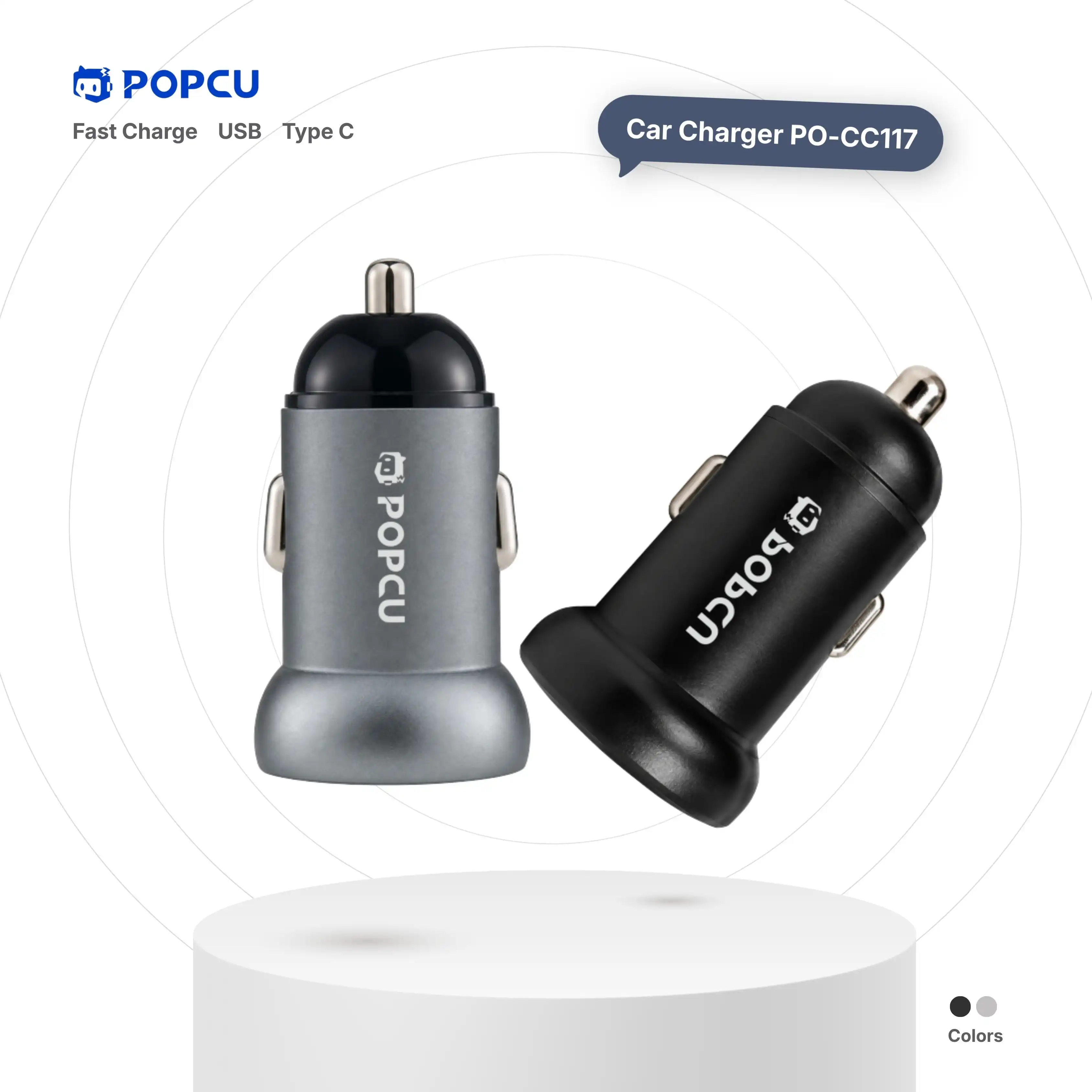 POPCU Flash 43W Fast-charging 2-in-1 Mini Car Charger image by POPCU GHANA