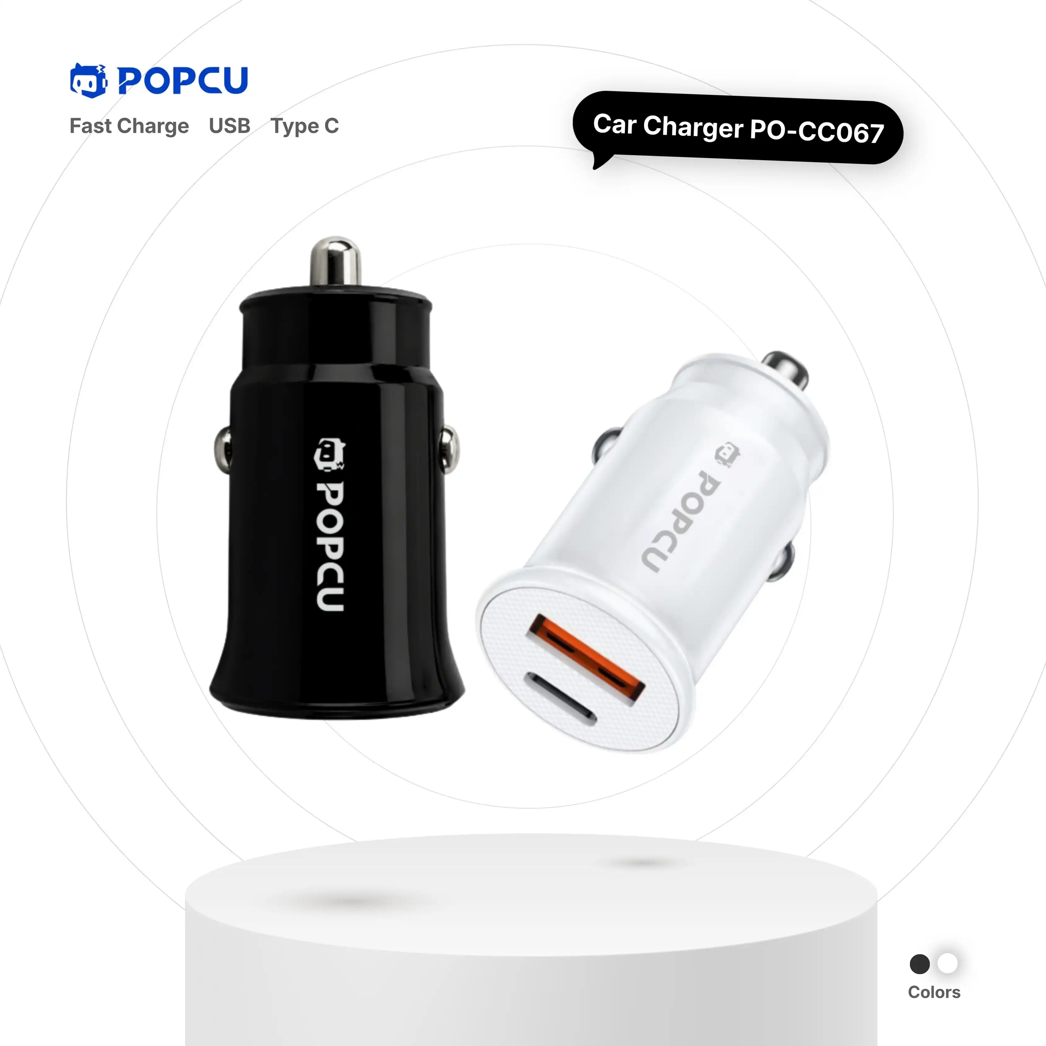 POPCU Super Fast 43W Flash Charging 2-in-1 Car Charger image by POPCU GHANA