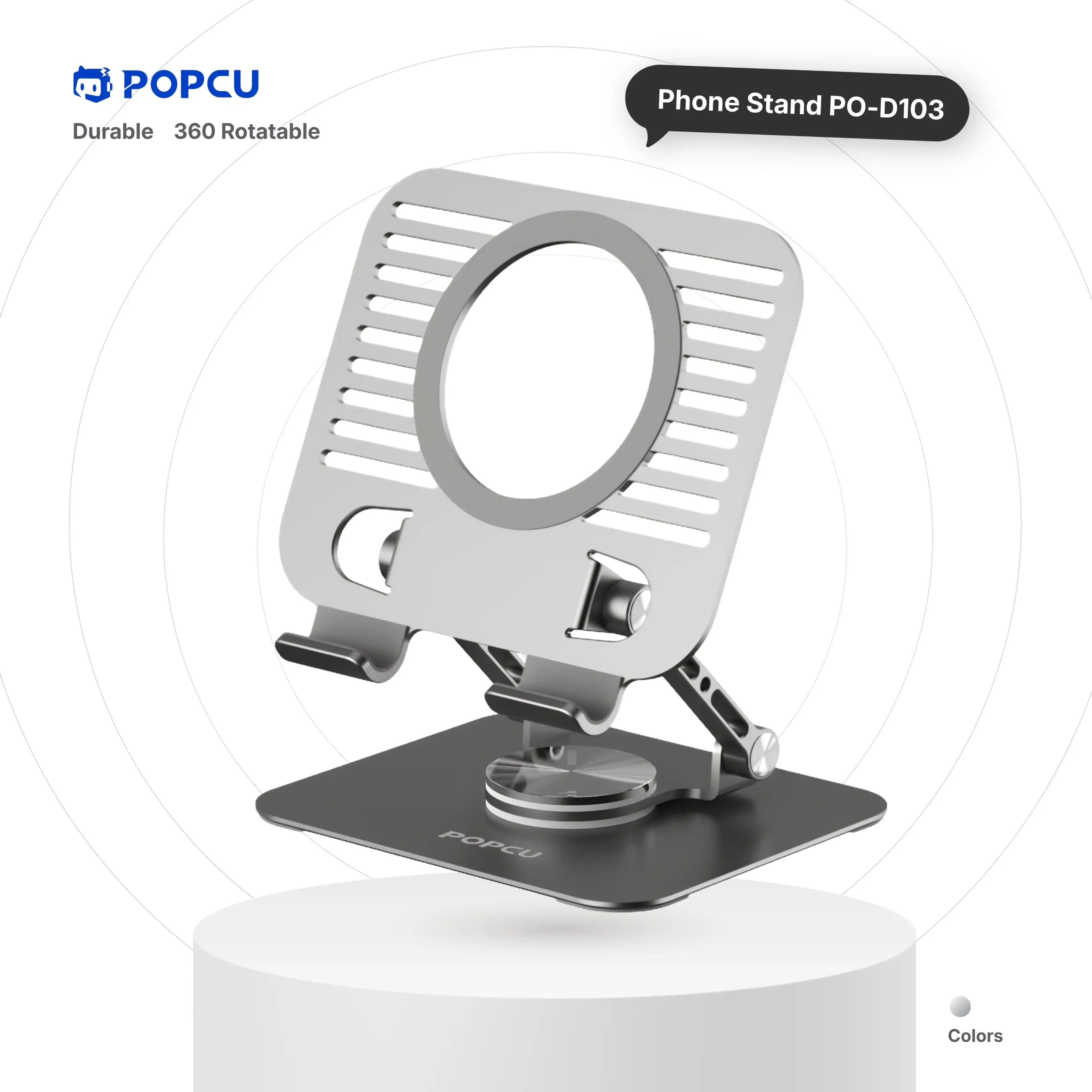 POPCU Open-design Metallic Rotatable Medium-size Desktop Tablet Stand image by POPCU GHANA