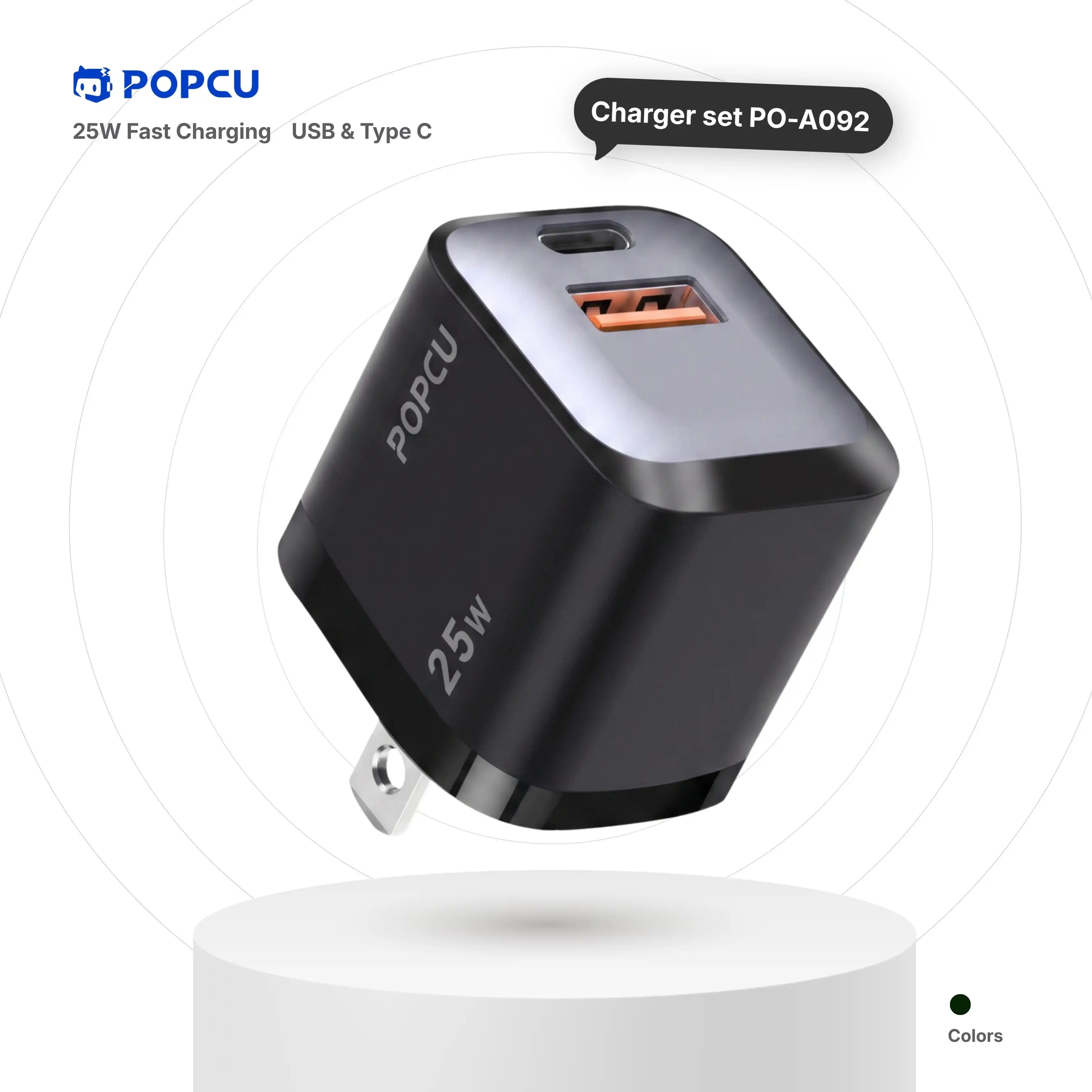 POPCU Fast Charging Mini Tech 25W Cube GaN Super Charger Head image by POPCU GHANA