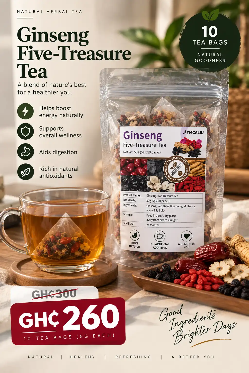 Ginseng 5-Treasure Tea With Free Nationwide Delivery image by Amara Shop
