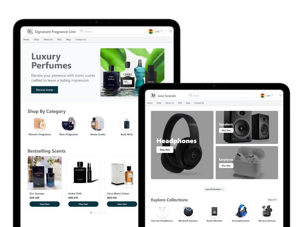 A professional online store created with Lave