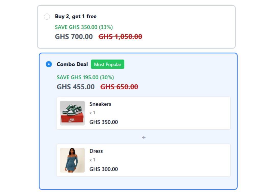 Sell product bundles